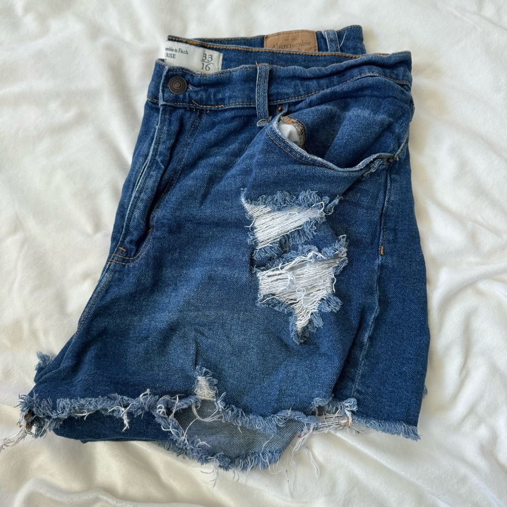 Abercrombie dark denim shorts